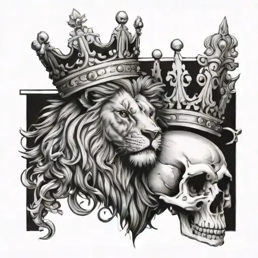 Skull N Lion Wearing A Crown