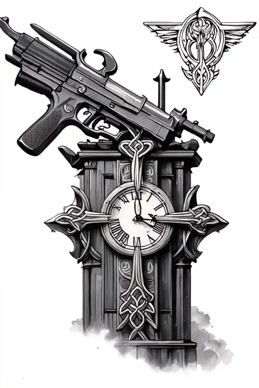 Guns Clock Tower Celtic Cross