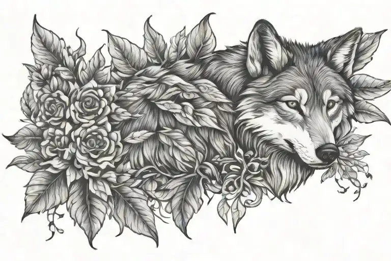 Wolf And Plants