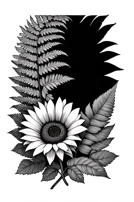 Fern And Sunflower