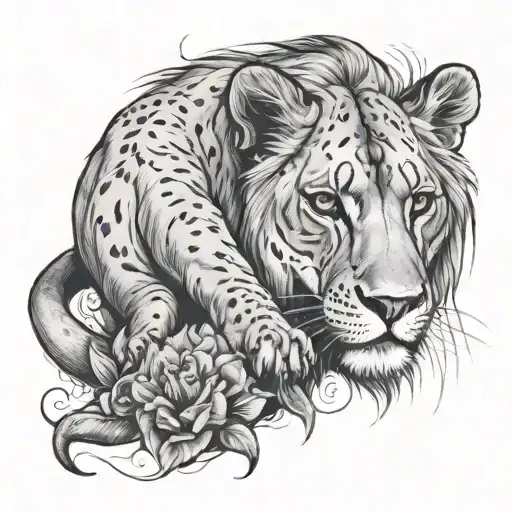 Lioness With Baby Scorpion