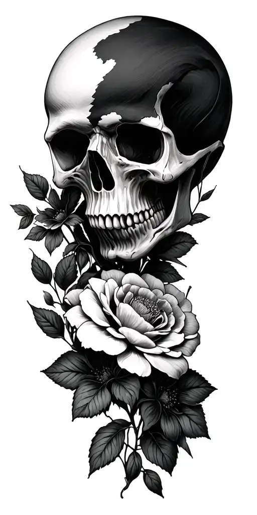 Skull And Flowers