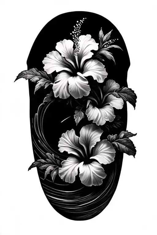 Waves Beach Hibiscus Flowers