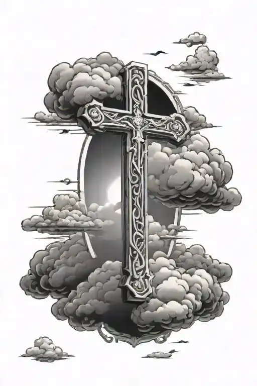 I Wanted A Tattoo With A Cross And Clouds That Has The Bible Scripture