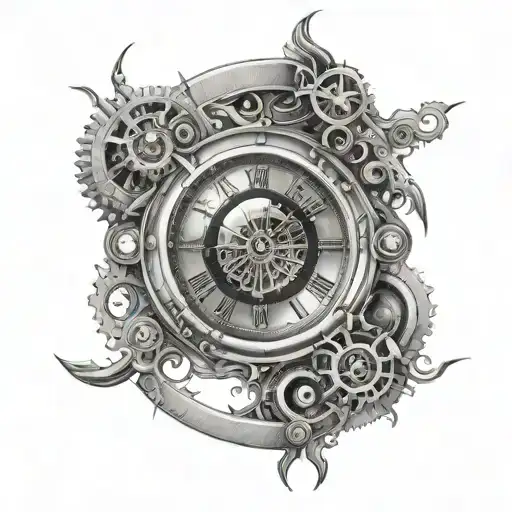 Stairway To Heavens Gates In The Reflection Of An Eye Made Into The Center Of A Mechanical Clock