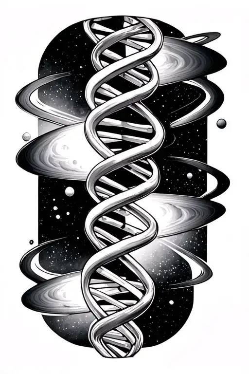 Dna Double Helix And Outer Space