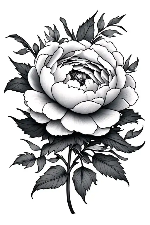 Peony Flower Intertwined