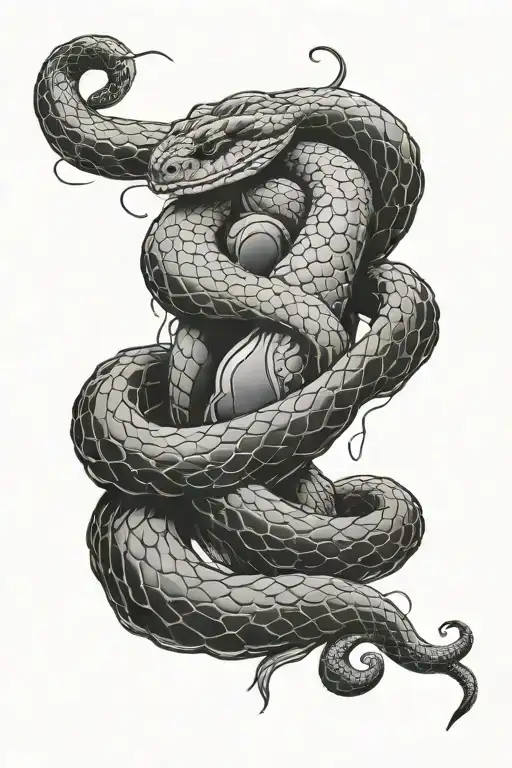 Snake Hugging Human Heart