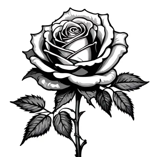 Rose With Stem With Gemini Zodiac Sign 1995