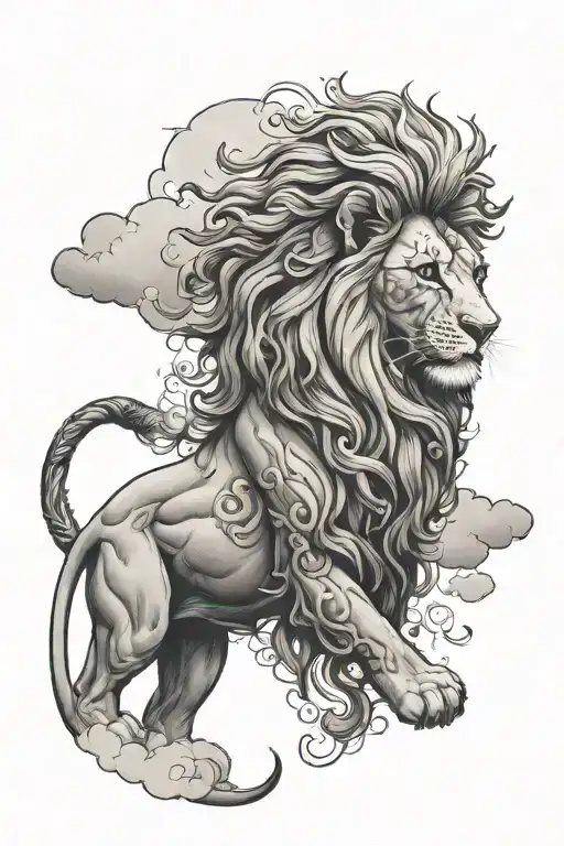 Lion And Cloud Back Side