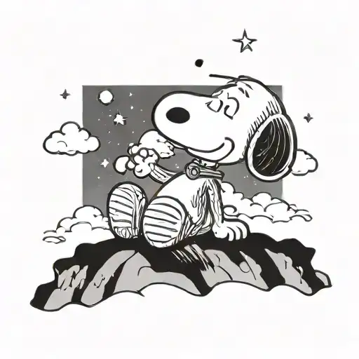 Snoopy Looking At The Sky
