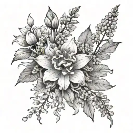 Water Little And Larkspur Floral Arrangement