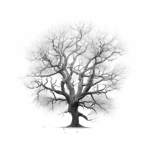 Bur Oak Tree With Roots