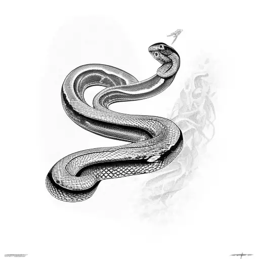 Snake Wrapped Around Lads Text