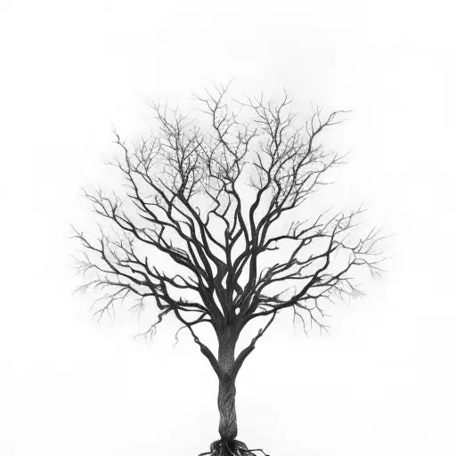 Bur Oak Tree With Roots