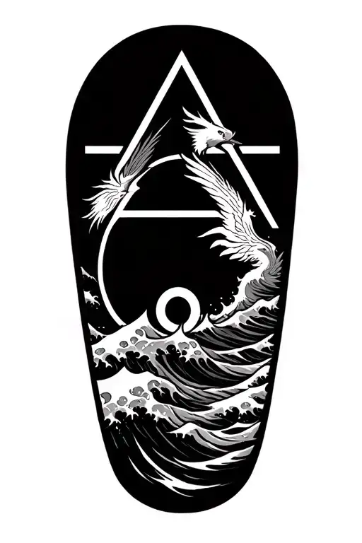 Ocean Waves With Recovery Triangle And Phoenix