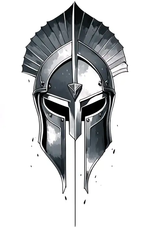 Spartan Helmet In Stormy Sky