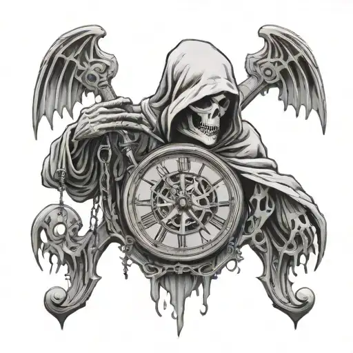 Reaper Holding Melting Clock