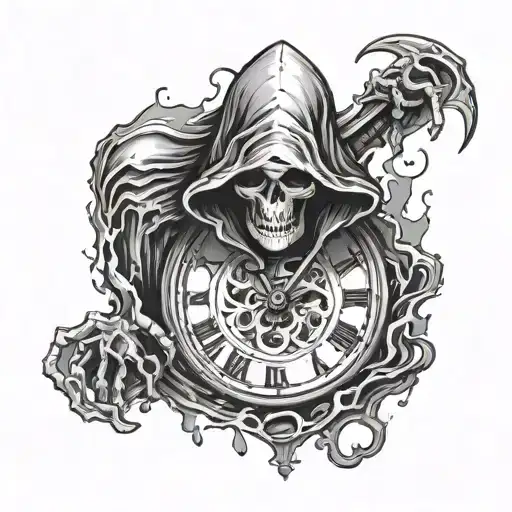 Reaper Holding Melting Clock