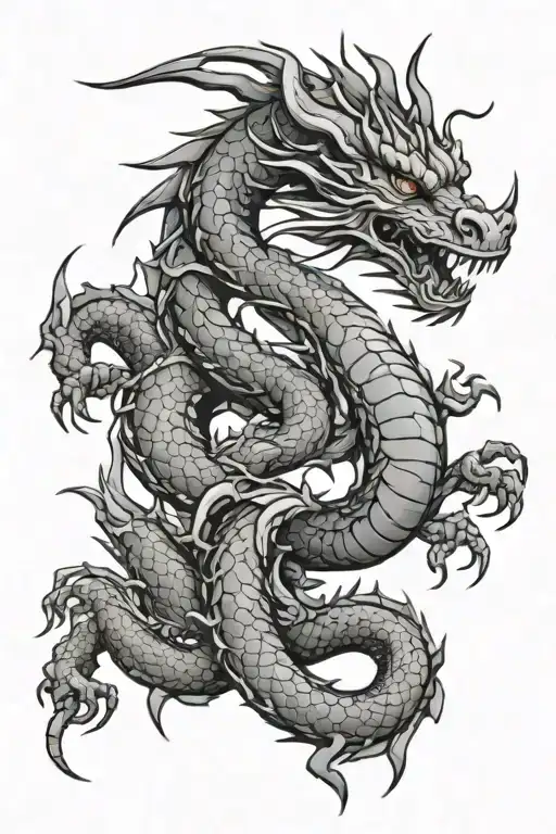 Simple Dragon Tattoo Design