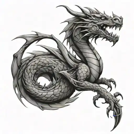 Dragon Minimalist Sketch Style