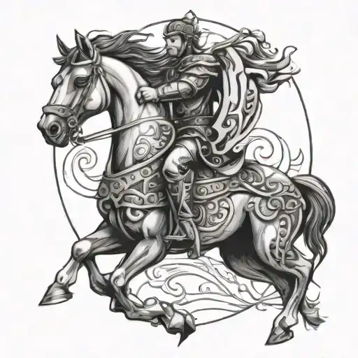 Warrior On A Rearing Horse