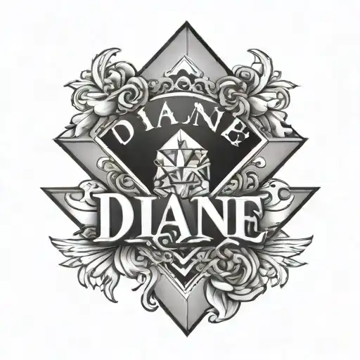 The Name Diane In A Diamond Stone