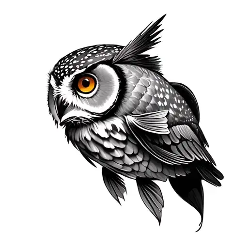 Owl Fading Into Fish