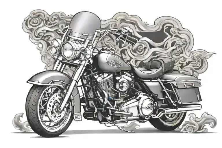 Harley Davidson Road King Smoke Evil