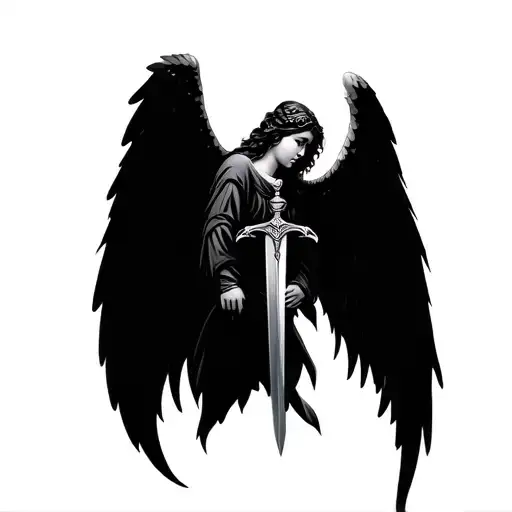 Angel Holding A Sword