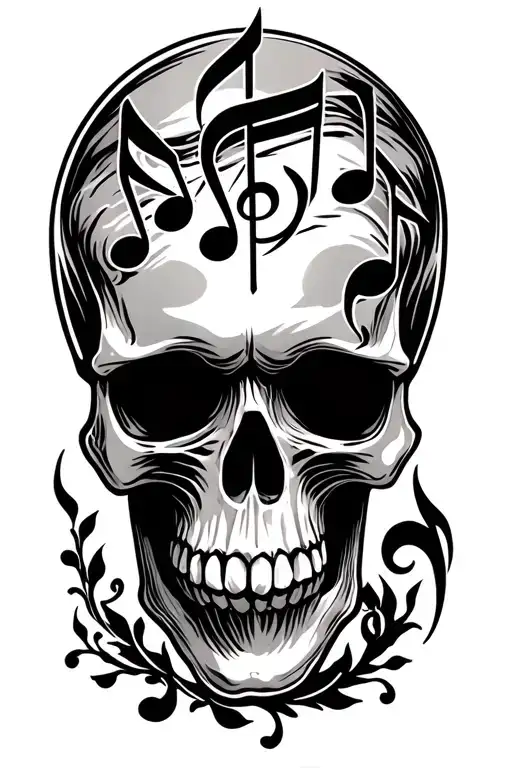 Music Note Skull Wearing