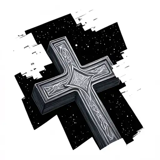 Cross Floating In Space