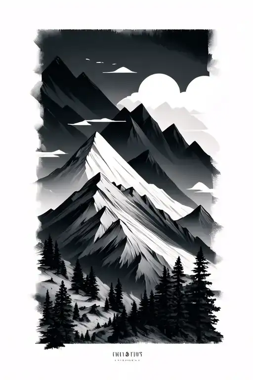 Geometric Mountain Landscape