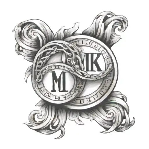 Two Birth Dates In Roman Numerals Intertwined