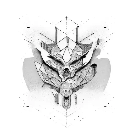 Abstract Tattoo Design Symbolizing The Concept Of Cleanliness And Organization