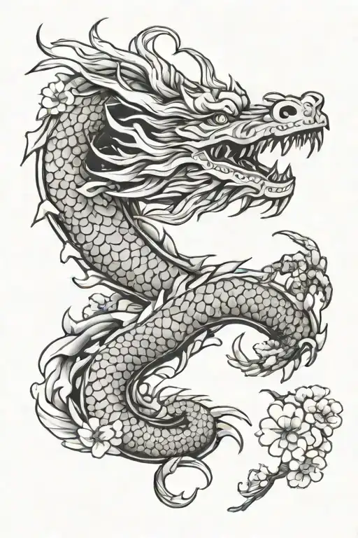 Japan Dragon Sakura Flowers Blooming