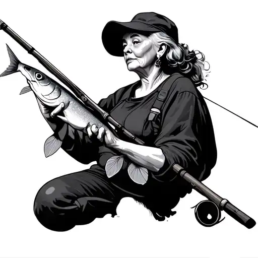 Mawmaw With Fishing Pole