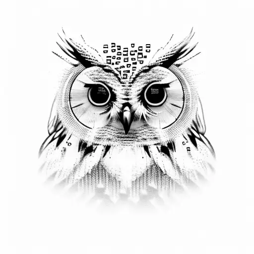 An Owl Made Of Computer Keys And Symbols