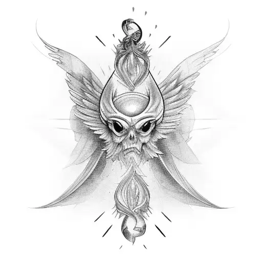 Angle Wings With Sun Rays