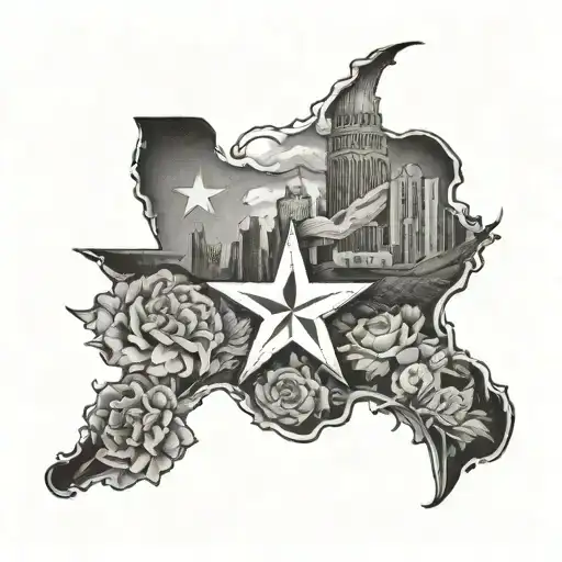 Texas Theme Half Sleeve