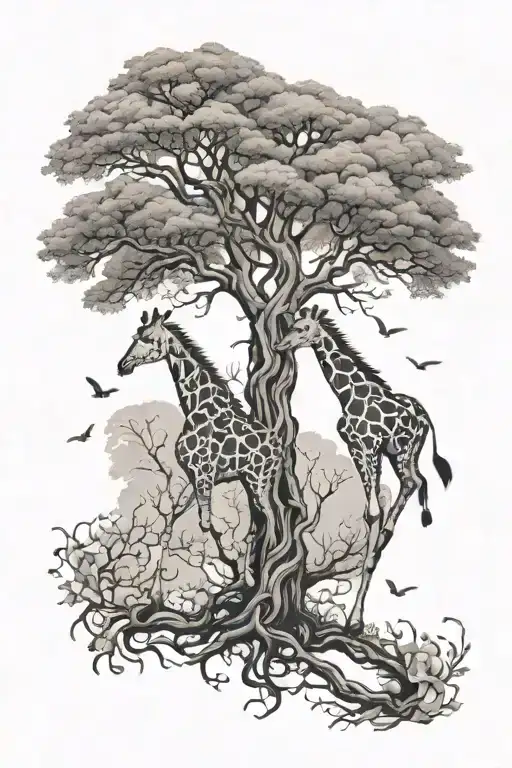 Tree Of Life And Giraffe