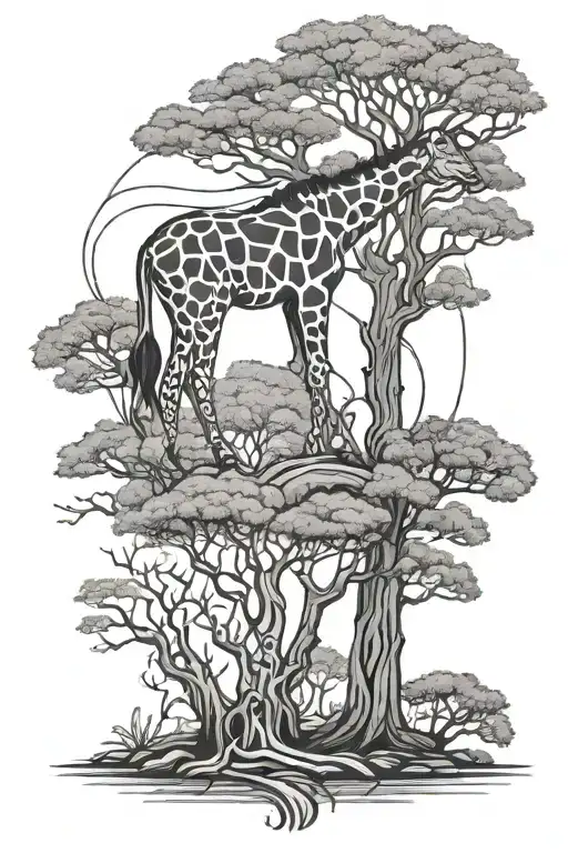 Tree Of Life Trunk Giraffe