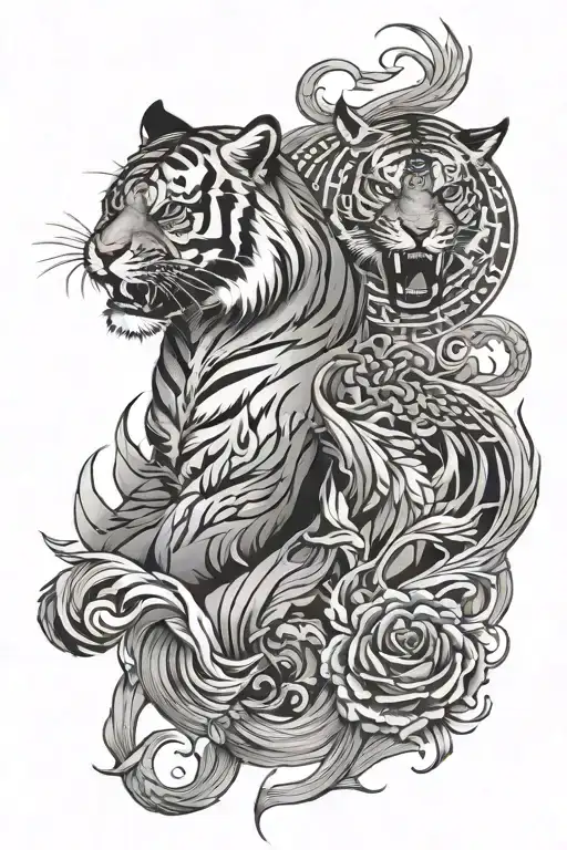 Tiger And Phoenix Bird