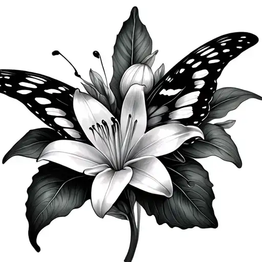 Butterfly And Lily