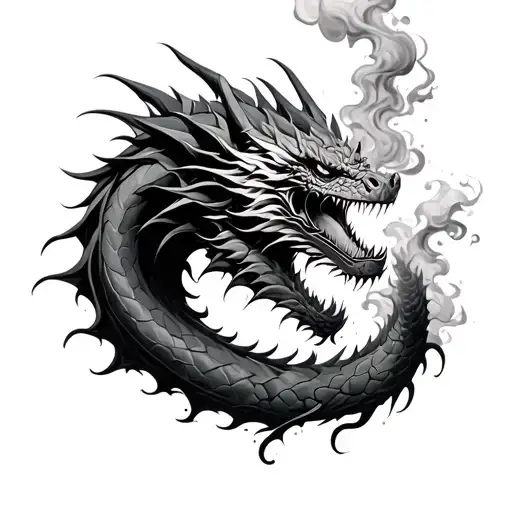 Dragon Breathing Out Smoke That Dissolves