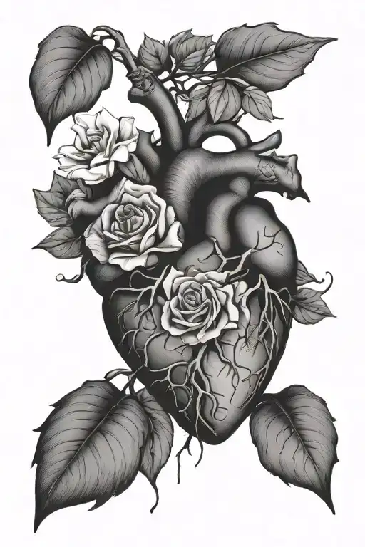 Broken Heart Nature Design Featuring Iconic Symbols