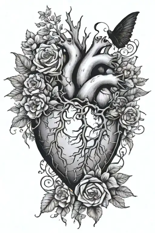Broken Heart Nature Design Featuring Characters