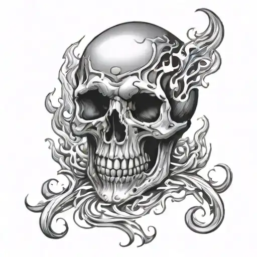 Skull And Flames Ankle