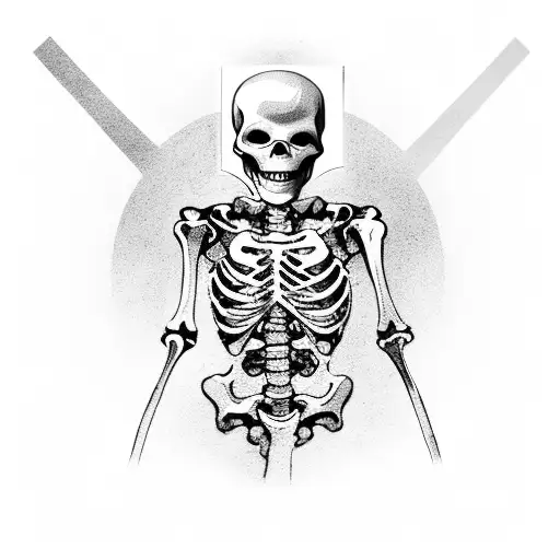 Skeleton In Black Robe Holding A Machine Gun In Holy Mary Pose