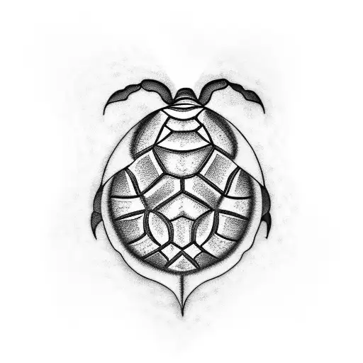 A Tattoo Of A Turtle Made Out Of Flames